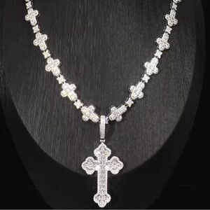 Silver Cross Necklace 18inch